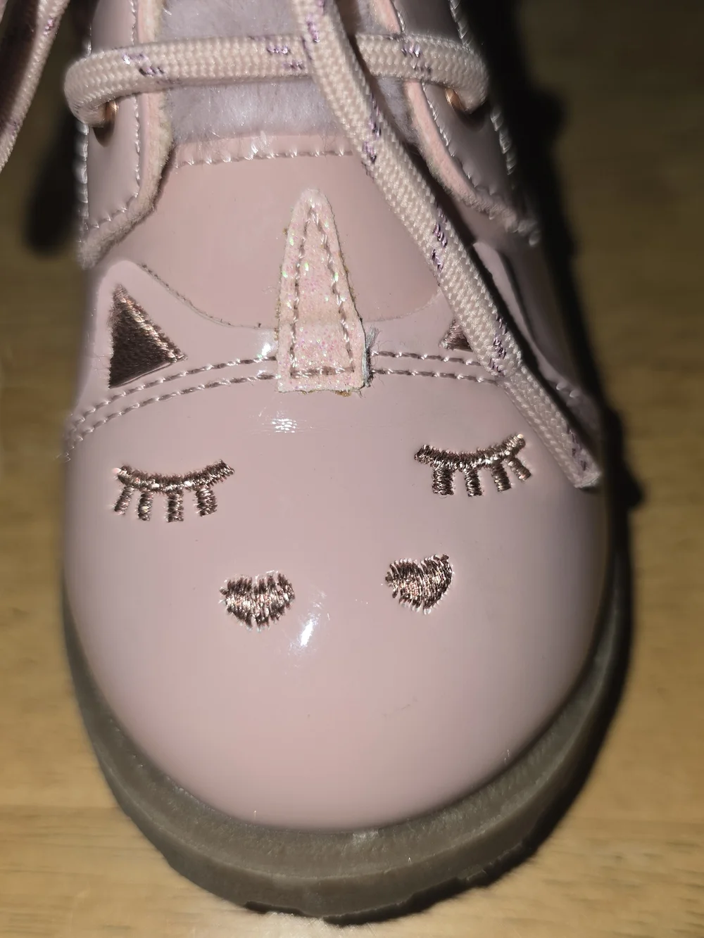 Wonder Nation Kids Size 8 Pink Unicorn Combat Boots Faux Leather Side Zip Girls